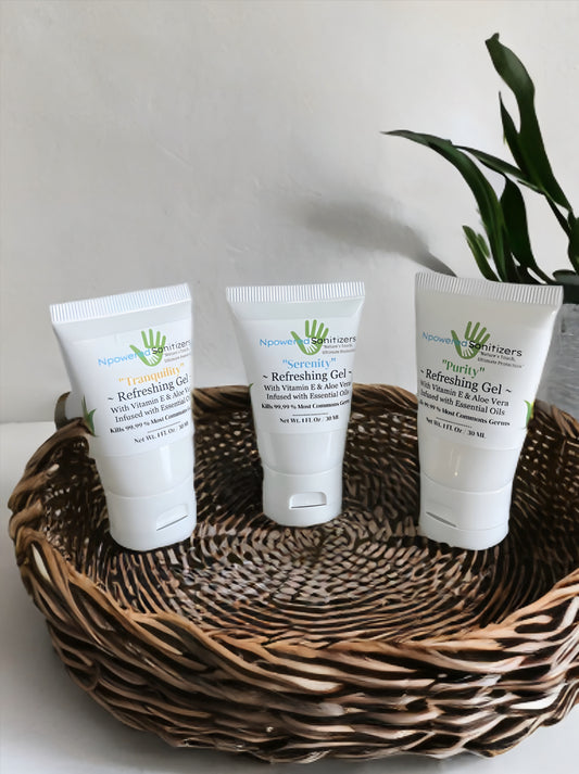 Npowered Refreshing Gel Hand Sanitizer – 3-Piece Set (1 FL Oz / 30ML)