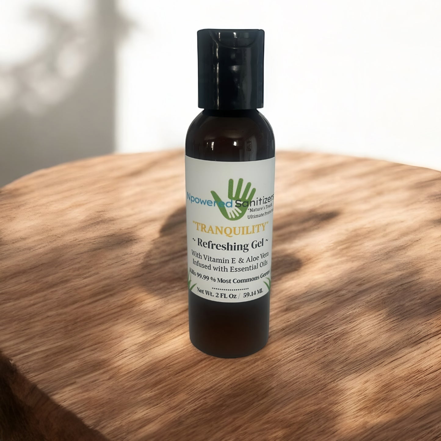 Npowered Refreshing Gel Hand Sanitizer – 91% Alcohol, Aloe Vera, Vitamin E & Essential Oils