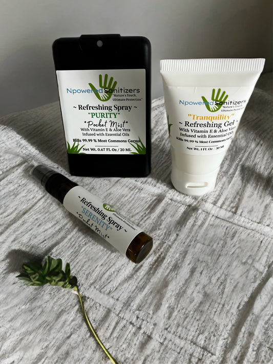 Npowered Refresh & Go 3-Piece Set Powerful Protection. Elevated Wellness. On Your Terms.