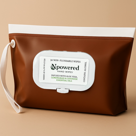 Npowered Hand Sanitizing Wipes – Refillable, 91% Alcohol, Aloe & Essential Oils (30-Count)