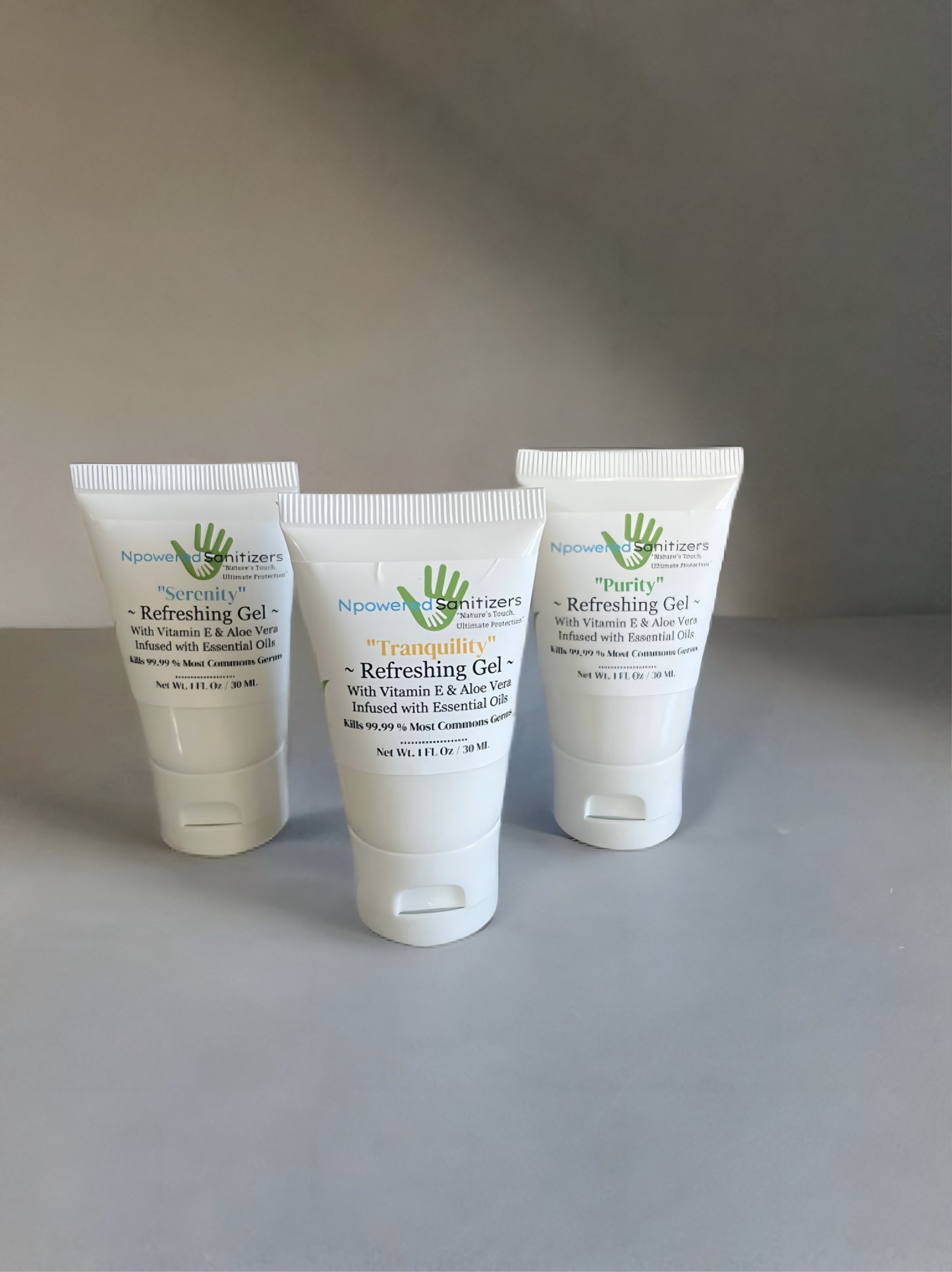 Npowered Refreshing Gel Hand Sanitizer – 3-Piece Set (1 FL Oz / 30ML)