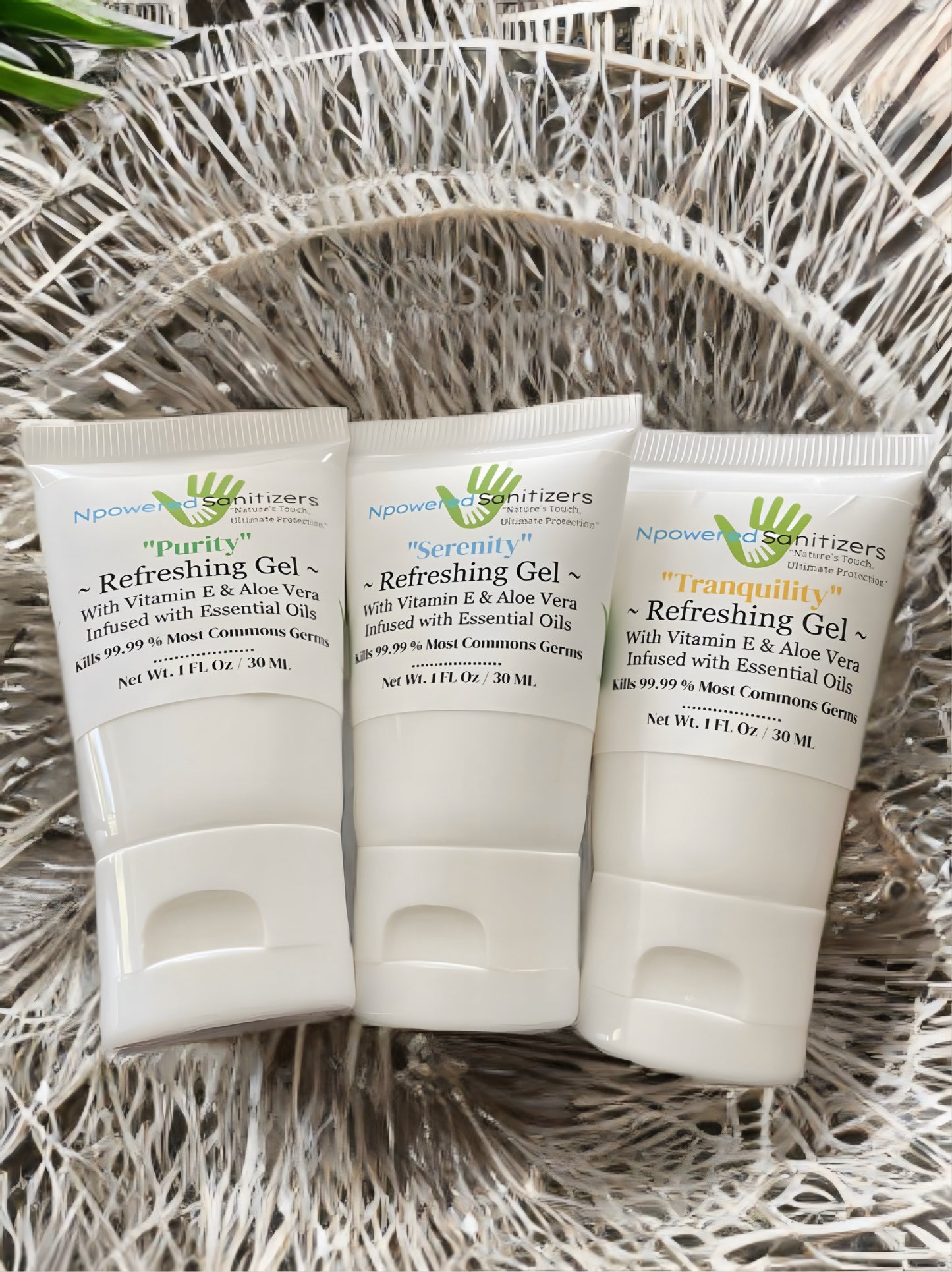 Npowered Refreshing Gel Hand Sanitizer – 3-Piece Set (1 FL Oz / 30ML)
